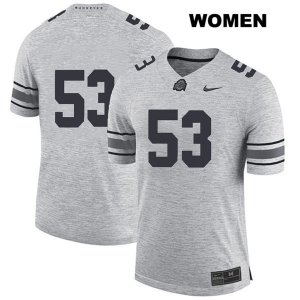 Women's NCAA Ohio State Buckeyes Davon Hamilton #53 College Stitched No Name Authentic Nike Gray Football Jersey VS20R68EA